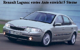Renault Laguna: erstes Auto erreicht 5 Sterne